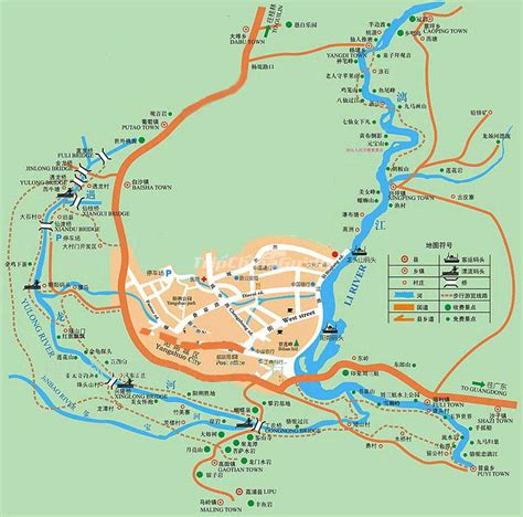 Li River and Yulong River Map - Yangshuo Maps, China