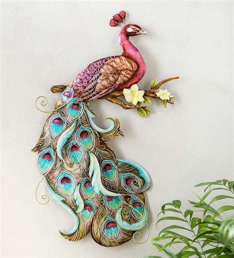 This stunning Metal Peacock Wall Art will add vibrant energy to any ...