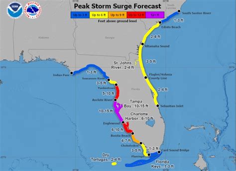 PHOTO Map Showing Large Area Of Florida Coast Could See Storm Surge Of ...