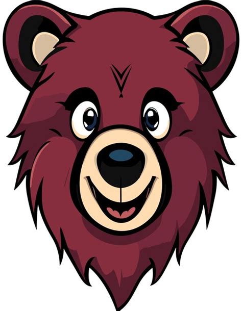 Premium Vector | Beautiful bear face 2d vector design