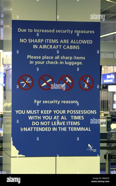 Airport security sign Stock Photo - Alamy