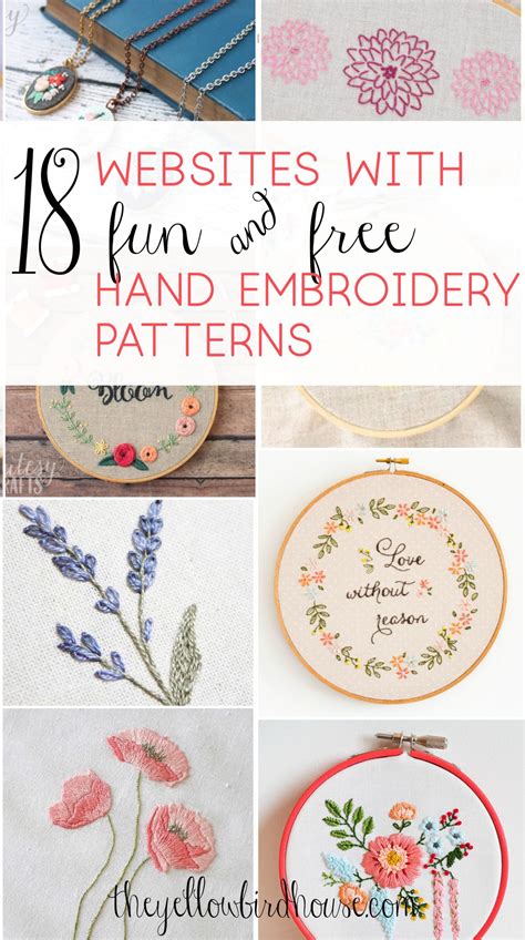 Hand Embroidery Patterns Free Printables - FREE PRINTABLE TEMPLATES