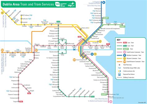 Dublin tram map - Straßenbahn Dublin Karte (Irland)