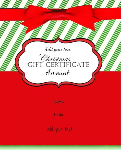 FREE Christmas Gift Certificate Template | Customize & Download