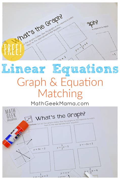 Graphing Linear Equations: Cut & Paste Worksheets {FREE}