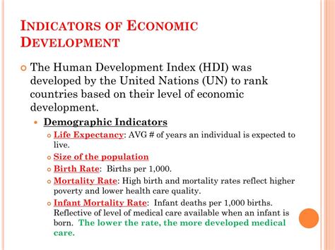 Economic Development Indicators Handout at Judy Johnson blog