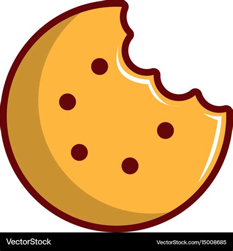 Bitten round cookie icon cartoon style Royalty Free Vector