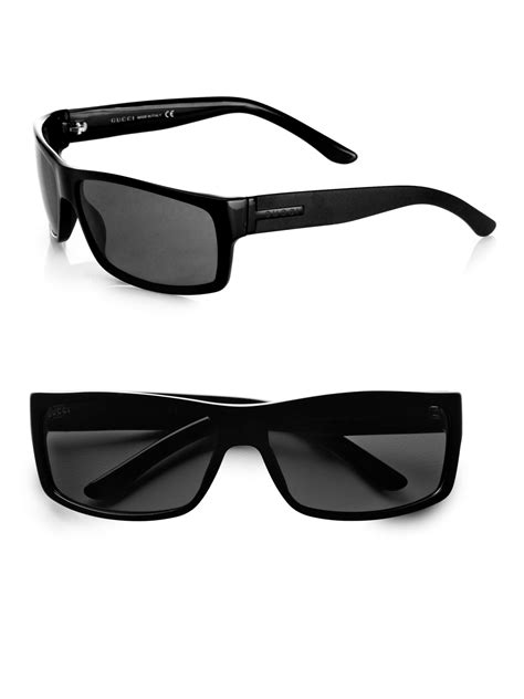 Gucci Rectangular Sunglasses in Black for Men | Lyst