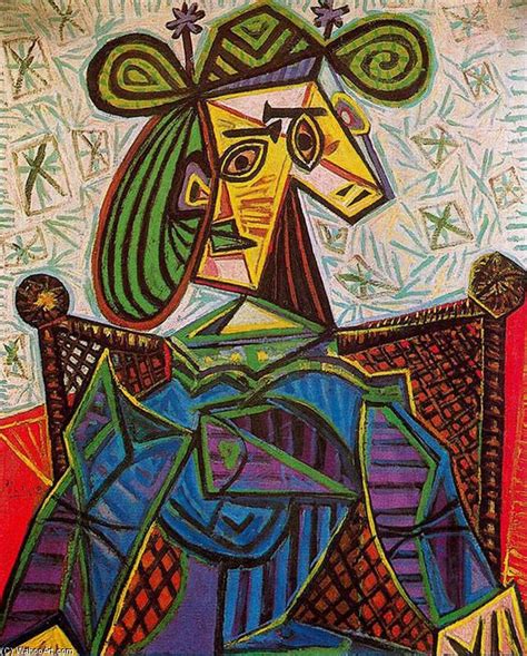 Pablo Picasso - frau sitzend in einem sessel | Pablo picasso art ...