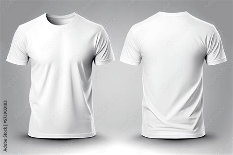 T-shirt mockup. White blank t-shirt front and back views. Female and ...