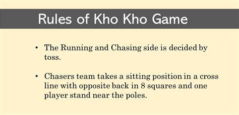 Kho Kho Rules & Regulation | Kho Kho Game Points & Fouls