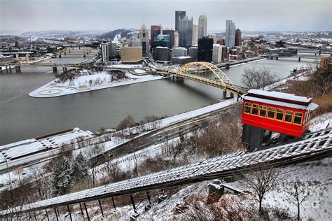 Pittsburgh Duquesne Incline Winter Photograph by Adam Jewell - Pixels