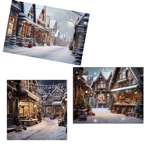 34 Christmas Village Background Backdrop for Photography 3 - Etsy