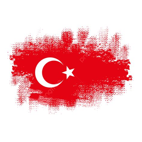 Grunge Turkey Flag Brush Stroke Transparent Background, Turkey Flag ...