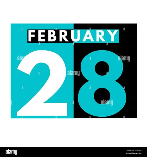 February 28 . Flat daily calendar icon .date ,day, month .calendar for ...