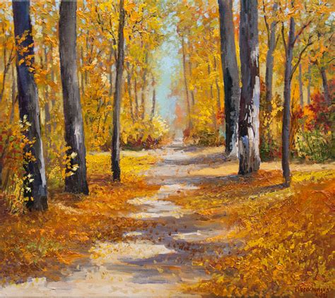 Autumn Forest Landscape Painting Original Art on Canvas Fall - Etsy