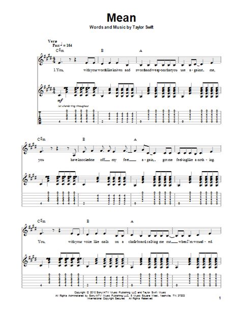 Mean by Taylor Swift - Guitar Tab Play-Along - Guitar Instructor