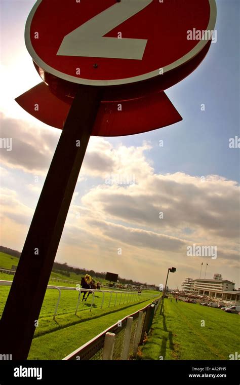 epsom racecourse at april springtime meeting Stock Photo - Alamy