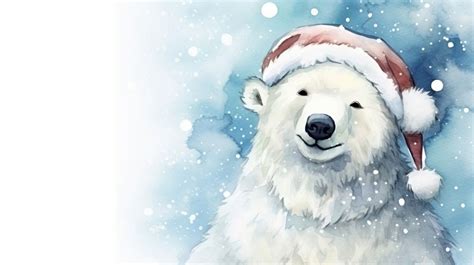 Christmas polar bear wallpaper mammal | Free Photo Illustration - rawpixel