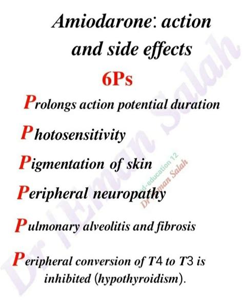 Amiodarone action and side effects | Medical mnemonics, Medical ...