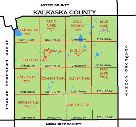 Kalkaska County, Michigan - County Map