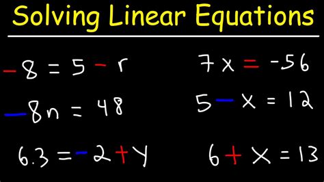 How To Solve Linear Equations In Algebra