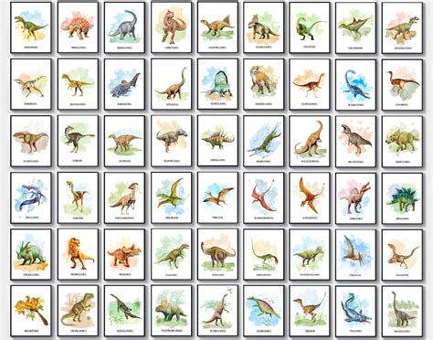 Poster Dinosaur Name Chart Dinosaur Illustration Dinosaur Posters ...