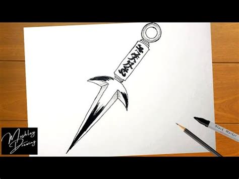 How to Draw Minato Kunai Easy Step by Step - YouTube