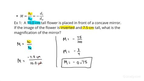 How to Calculate the Magnification of a Concave Mirror | Physics ...