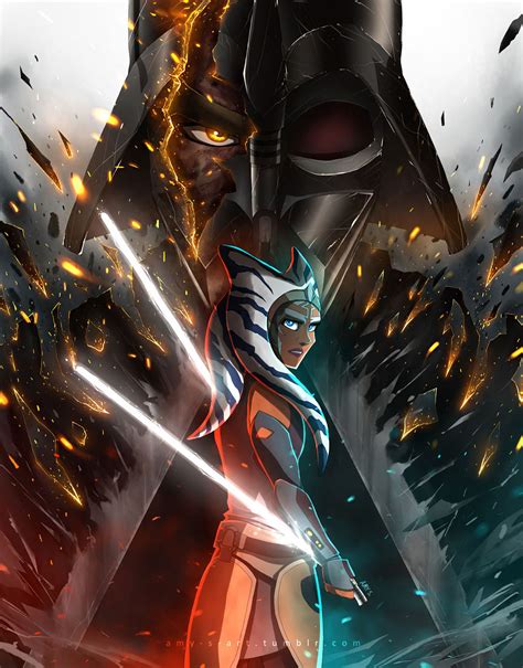 Ahsoka Tano & Darth Vader | Star Wars | #starwars #starwarsart # ...