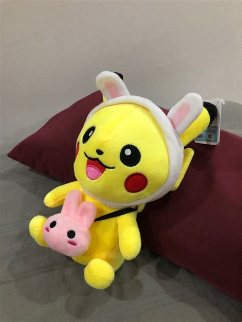 24cm Pokemon Pikachu with bunny costumes plush toy, Hobbies & Toys ...