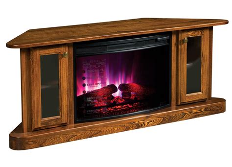 Cascadia Corner Electric Fireplace with TV Stand from DutchCrafters