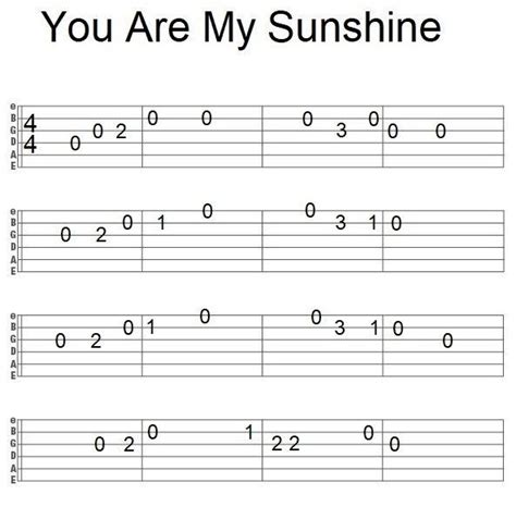 You Are My Sunshine | Easy guitar, Guitar tabs, Guitar songs