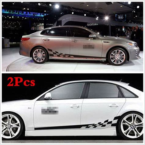 2Pcs Black Car Decal Vinyl Graphics Side Stickers Body Decals Generic ...