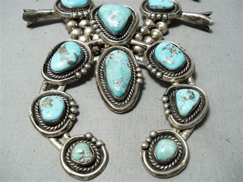 Heavy Authentic Vintage Native American Navajo Turquoise Sterling Silv ...