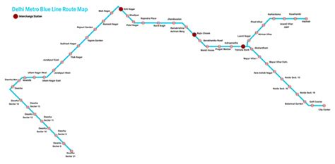 Blue Line Route Map- Delhi Metro Blue Line Map- Blue Line Metro Map