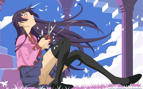 Wallpaper : anime girls, Monogatari Series, Senjougahara Hitagi ...