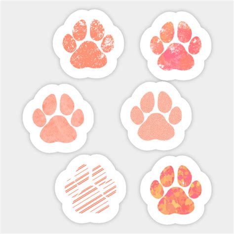 Paw Print Sticker Pack Pink Prints - Paw Prints - Sticker | TeePublic