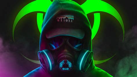 Green Gas Mask Wallpaper