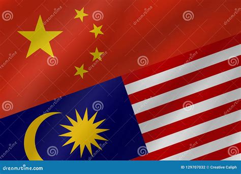 China Vs Malaysia, Malaysian Smoke Flags Placed Side By Side. Thick ...