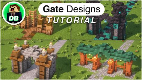 Minecraft: How to build 4 Easy Gate Designs (Tutorial) - YouTube