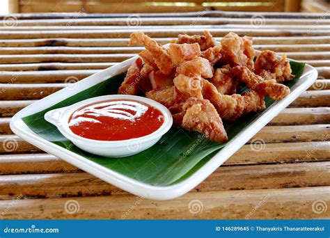 Fried Pork with Dipping Sauce. Stock Image - Image of pork, sauce ...