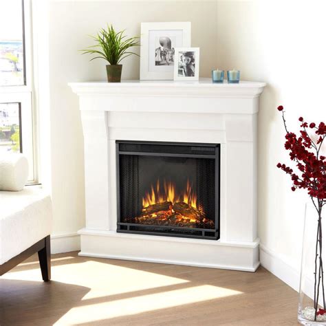 Real Flame Chateau 41 in. Corner Electric Fireplace in White-5950E-W ...