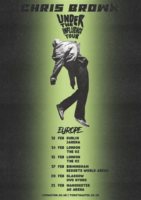 TOUR NEWS : CHRIS BROWN ANNOUNCES UNDER THE INFLUENCE TOUR - Scottish ...