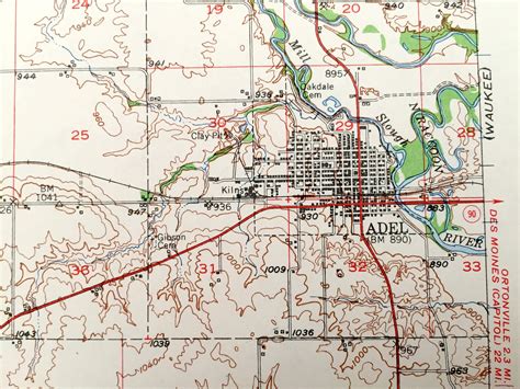 Antique Adel Iowa 1949 US Geological Survey Topographic Map | Etsy