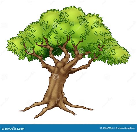 Cartoon Tree stock vector. Illustration of magical, leaves - 98667054