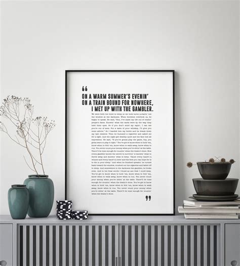 The Gambler Kenny Rogers Poster Song Lyrics Print - Etsy