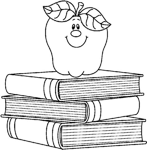 school books clipart black and white - Clip Art Library