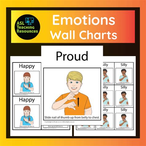 Wall Chart Book 12 - Signs for Emotions - ASL Teaching Resources