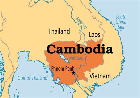 Cambodia Southeast Asia Map